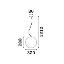 Ideal Lux Luminaire suspendu d'extérieur SOLE Ø 30CM en forme de boule E27 IP44, blanc opale gradable