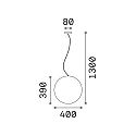 Ideal Lux Luminaire suspendu d'extérieur SOLE Ø 40CM en forme de boule E27 IP44, blanc opale gradable