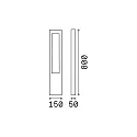 Outdoor floor luminaire VEGA, height 80cm, G9, aluminium / tempered glass