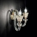 Ideal Lux Luminaire mural STRAUSS à 2 flammes E14 IP20, ambre, or rose, transparent