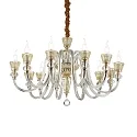 Lustre STRAUSS 12 flammes E14 IP20, ambre, or rose, transparent
