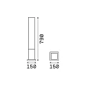 Ideal Lux Lampadaire d’extérieur EDO OUTDOOR SQUARE GX53 IP44, blanche
