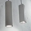 Pendant luminaire OAK ROUND, IP20, Ø 7cm, GU10 max. 35W, cement grey / black cable