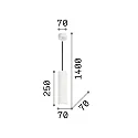 Pendant luminaire OAK ROUND, IP20, Ø 7cm, GU10 max. 35W, cement grey / black cable