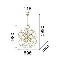 Ideal Lux Luminaire à suspension KONSE 7 flammes E27 IP20, or, satiné