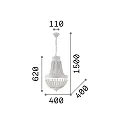 Ideal Lux Lustre MONET 5 flammes E14 IP20, blanche