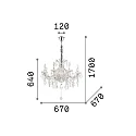 Ideal Lux Lustre NAPOLEON 8 flammes E14 IP20, or