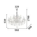 Ideal Lux Lustre NAPOLEON 8 flammes E14 IP20, or