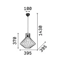 Ideal Lux Luminaire à suspension AMPOLLA 4 réglable E27 IP20, noir 