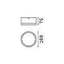 Ideal Lux Outdoor wall / ceiling luminaire URANO BIG, Ø 16cm, GX53 max. 15W, aluminium / acrylic, matt white