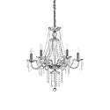 Lustre AMADEUS 6 flammes E14 IP20, chrome, transparent