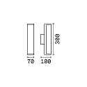 Ideal Lux Outdoor LED wall luminaire ETERE, IP44, width 30cm, 10.2W 4000K 700lm, anthracite