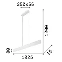 Ideal Lux Luminaire à suspension DESK à 1 flamme, réglable IP20, noir mat, revêtement en poudre 