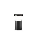 Lampadaire d’extérieur TORRE SMALL E27 IP44, opale, noir mat, revêtement en poudre