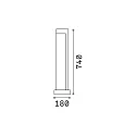 Ideal Lux Lampadaire d’extérieur TITANO BIG IP55, gris, moucheté, noir mat