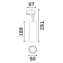 Ideal Lux LED 3-phase track spot SMILE  CRi >90, UGR <19, 15W_CRi >90, 3000K 36°, black