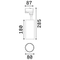 Ideal Lux LED 3-phase track spot SMILE  CRi >80, UGR <19, 20W_CRi >80, 4000K 50°, black
