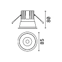 Plafonnier encastré GAME TRIM ROUND 85MM rond, rigide, UGR < 19, on/off IP40/IP20, noir 