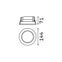 LED recessed spot BASIC ACCENT, IP44, Ø 14.4cm, 20W 3000K 1900lm 52°, matt white