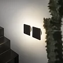 Ideal Lux Luminaire mural COVER SQUARE indirect IP20, opale, noir , revêtement en poudre