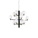Luminaire à suspension COPERNICO 12 flammes G9 IP20, laiton, noir mat