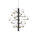 Luminaire à suspension COPERNICO 20 flammes G9 IP20, laiton, noir mat