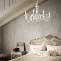 Ideal Lux Chandelier JUSTINE, 8 flames, Ø 79cm, E14, metal casting, white