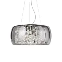 Luminaire à suspension AUDI-80 8 flammes G9 IP20, chrome, dégager, couleurs fumée
