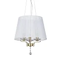 Luminaire à suspension PEGASO 3 flammes E14 IP20, laiton brossé, organza