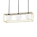 Luminaire à suspension LINGOTTO SP3 3 flammes, 1 voie, réglable E14 IP20, noir mat, laiton satiné gradable
