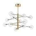 Luminaire à suspension EQUINOXE 12 flammes G4 IP20, laiton antique