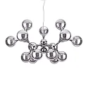 Luminaire à suspension NODI rotatif, 15 flammes E14 IP20, chrome, transparent