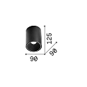 LED ceiling luminaire NITRO ROUND, 15W 3000K 1350lm, black