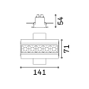 Ideal Lux Downlight encastrable LIKA FI TRIMLESS D14 5 flammes, affleurant, on/off, UGR < 16 IP20, scintillant, noir 