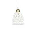 Luminaire à suspension LUGANO-1 à 1 flamme E27 IP20, blanche, bruni
