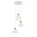 Luminaire à suspension LUGANO 3 flammes E27 IP20, blanche, bruni