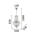 Luminaire à suspension DUBAI 10 flammes E14 IP20