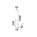Ideal Lux Luminaire à suspension TUBE SP D4 petit, cylindrique IP20, noir gradable