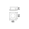 Reflector for LED recessed spot DYNAMIC, SQUARE, symmetric, fixed