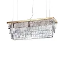 Pendant luminaire MARTINEZ, 8 flames, lenght 103cm, E14, gold / chrystal glass