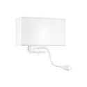Luminaire mural HOTEL AP1 avec interrupteur, avec bras flexible, avec abat-jour E27 IP20, blanche