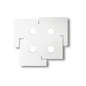 Wall / Ceiling luminaire TOTEM, 4 flames, laser formed metal, incl. GX53 9.5W 3000K, white