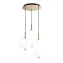 Luminaire à suspension UMILE 3 flammes IP20, or, blanc opale, satiné