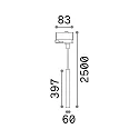 Ideal Lux Pendant luminaire for power tracks LOOK, incl. GU10 Halogen 28W 3000K, incl. adapter, black