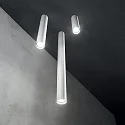 Ideal Lux Ceiling luminaire LOOK, IP20, height 40cm / Ø 6cm, incl. GU10 7W 3000K, white