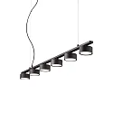 Luminaire à suspension MINOR LINEAR 6 flammes GX53 IP20, noir , revêtement en poudre