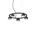Luminaire à suspension MINOR ROUND 5 flammes GX53 IP20, noir , revêtement en poudre