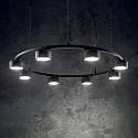 Ideal Lux Luminaire à suspension MINOR ROUND 8 flammes GX53 IP20, noir , revêtement en poudre