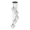 Luminaire à suspension ICE 5 flammes E27 IP20, noir , laiton satiné