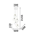 Pendant luminaire ICE, 5 flames, Ø 50cm, E27
